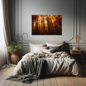 Mooie Majestueuze Bomen In Herfstbos Poster