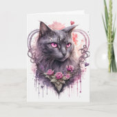 Mooie majestueuze kitty kat heks | Halloween Kaart (Voorkant)