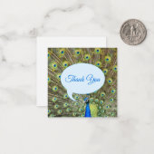 Mooie majestueuze pauw bedankt notitiekaartje (Voorkant / Achterkant in situ)