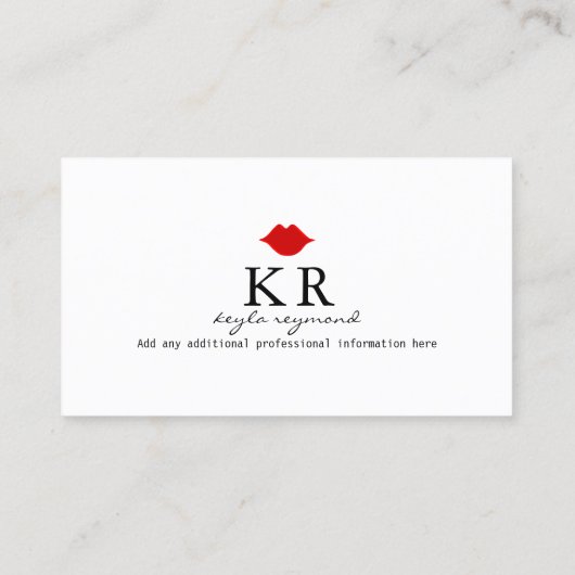 Mooie Make-Up Make-Up-artiest rode lippen wit Visitekaartje (Achterkant)