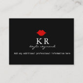 mooie make-up van een artiest rode lippen donker visitekaartje (Achterkant)