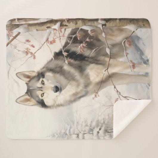 Mooie Malamute Sherpa Deken (Voorkant (horizontaal))