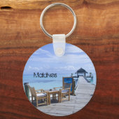 Mooie Maldiven Beach Sleutelhanger (Voorkant)
