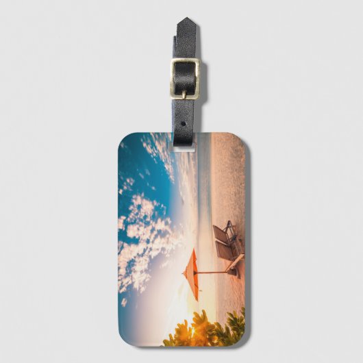 Mooie Maldiven Beach Sunset Bagagelabel (Voorkant (verticaal))