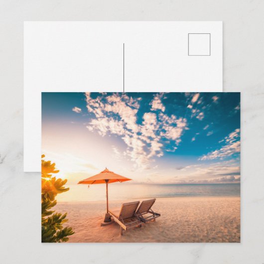 Mooie Maldiven Beach Sunset Briefkaart (Voorkant / Achterkant)