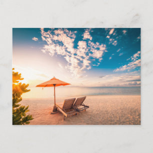 Mooie Maldiven Beach Sunset Briefkaart