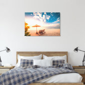 Mooie Maldiven Beach Sunset Canvas Afdruk (Insitu (Slaapkamer))