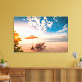 Mooie Maldiven Beach Sunset Canvas Afdruk (Insitu (Woonkamer))