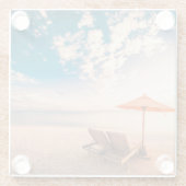 Mooie Maldiven Beach Sunset Glazen Onderzetter (Achterkant)