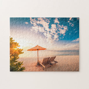 Mooie Maldiven Beach Sunset Legpuzzel
