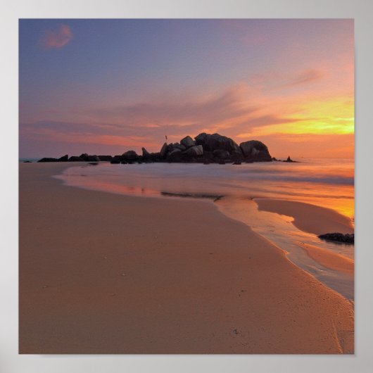 Mooie Maldiven Beach Sunset Poster (Voorkant)