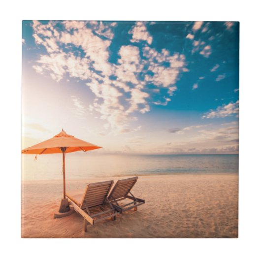 Mooie Maldiven Beach Sunset Tegeltje (Voorkant)