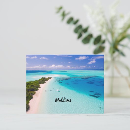 Mooie Maldiven Briefkaart (Staand voorkant)