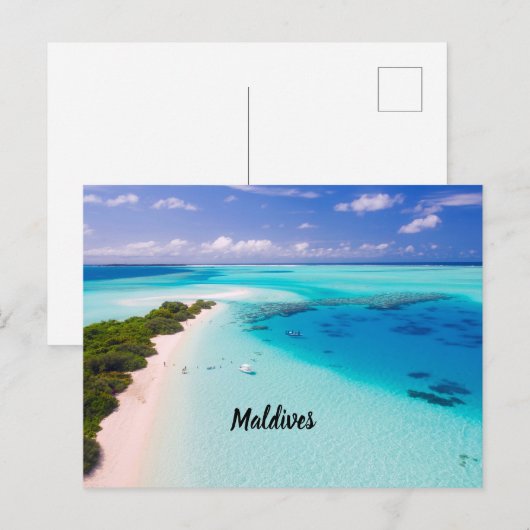 Mooie Maldiven Briefkaart (Voorkant / Achterkant)