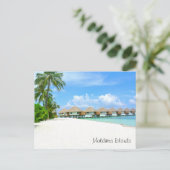 Mooie Malediven eilanden, bungalows, oceaan, palme Briefkaart (Staand voorkant)