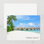 Mooie Malediven eilanden, bungalows, oceaan, palme Briefkaart (Voorkant / Achterkant)