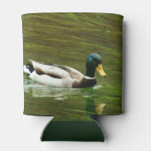 Mooie Mallard Duck glijden over het meer Blikjeskoeler (Achterkant)