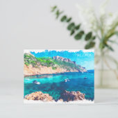 Mooie Mallorca Waterverf Spanje Briefkaart (Staand voorkant)