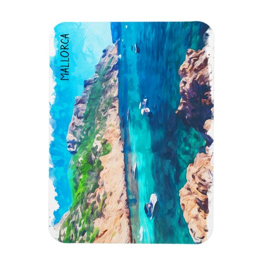 Mooie Mallorca Waterverf Spanje Magneet (Verticaal)