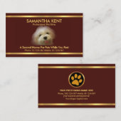 Mooie Maltese hond Red Gold Stripes Pet Sitter Visitekaartje (Voorkant / Achterkant)