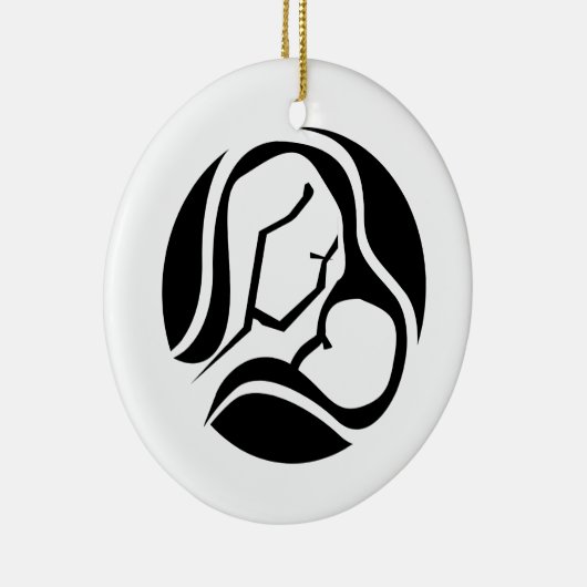 Mooie mam en zwarte kerst keramisch ornament (Rechts)