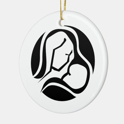 Mooie mam en zwarte kerst keramisch ornament (Links)