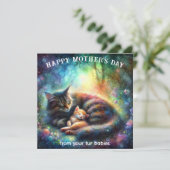 Mooie Mama Kat Waterverf Tuin Moederdag Kaart (Staand voorkant)