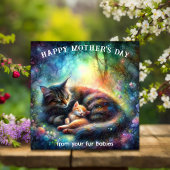 Mooie Mama Kat Waterverf Tuin Moederdag Kaart