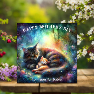 Mooie Mama Kat Waterverf Tuin Moederdag Kaart