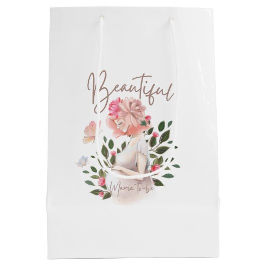 Mooie mama om cadeauzak te zijn medium cadeauzakje (Achterkant)