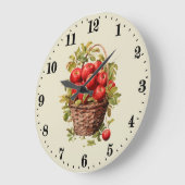 Mooie mand appels keuken grote klok (Hoek)
