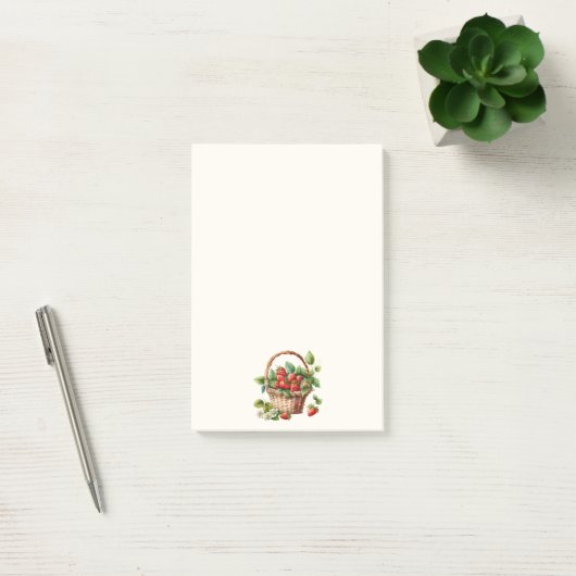 Mooie mand vol aardbeien post-it® notes (Kantoor)