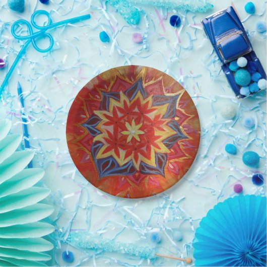 Mooie Mandala Custom Paper Borden 7 in Papieren Bordje (Feest)