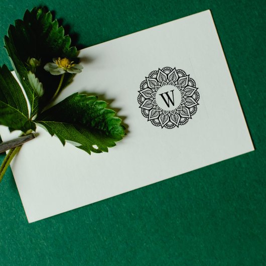 Mooie Mandala familie Monogram Rubberstempel