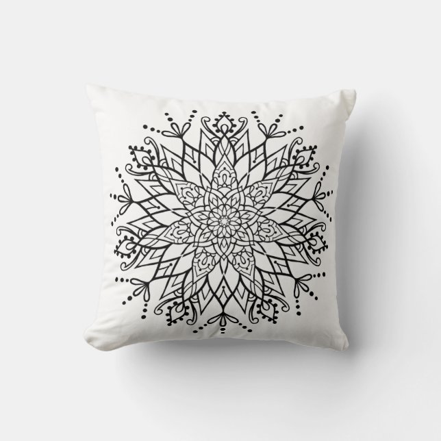 Mooie Mandala Pillow Yoga tattoo meditatie Kussen (Voorkant)