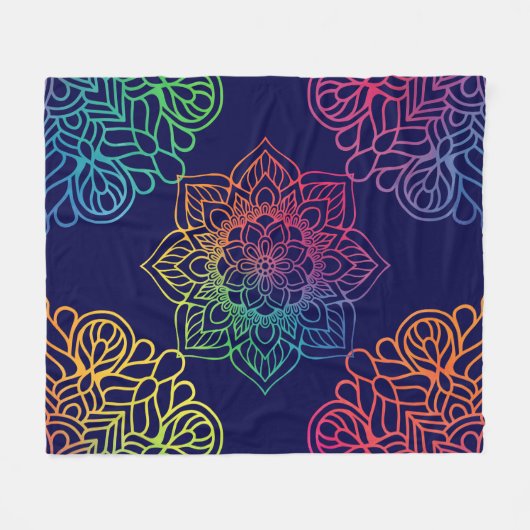 Mooie Mandala print fleece deken (Voorkant (Horizontaal))