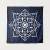 Mooie Mandala tegen de achtergrond van de marine Wandkleed (Voorkant)