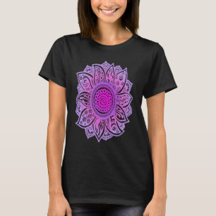 Mooie Mandala Zonnebloem Spirituele Yoga Meditat T-shirt
