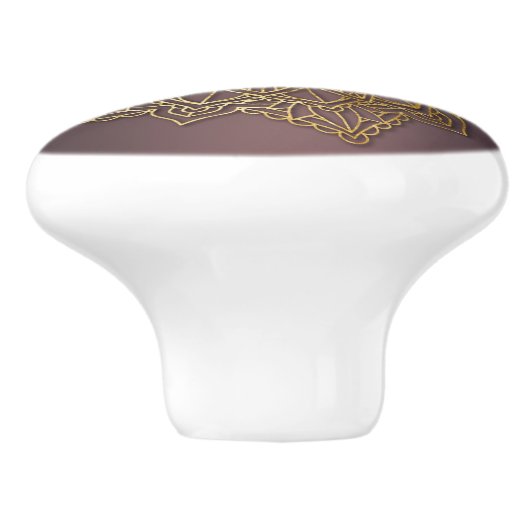 Mooie Mandala, zwart en goud Keramische Knop (Zijkant)