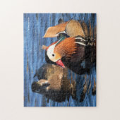 Mooie Mandarijn en houten eenden bij de Pond Legpuzzel (Verticaal)