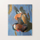 Mooie Mandarijnse Duck in de Pond Legpuzzel (Verticaal)