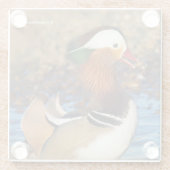 Mooie Mandarijnse eend bij de Pond Glazen Onderzetter (Achterkant)