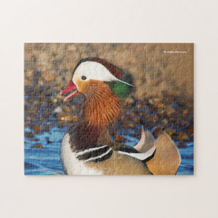 Mooie Mandarijnse eend bij de Pond Legpuzzel