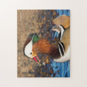 Mooie Mandarijnse eend bij de Pond Legpuzzel (Verticaal)