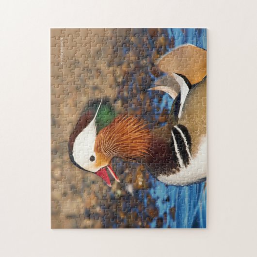 Mooie Mandarijnse eend bij de Pond Legpuzzel (Verticaal)