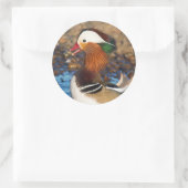 Mooie Mandarijnse eend bij de Pond Ronde Sticker (Tas)