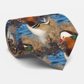 Mooie Mandarijnse eend bij de Pond Stropdas (Opgerold)