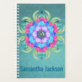 Mooie Mandela stijl bloem gepersonaliseerd Planner (Voorkant)