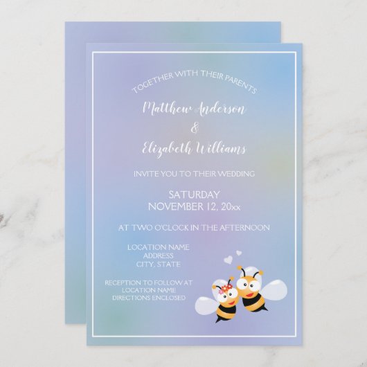 Mooie manier om een paar legante bruiloft te zijn kaart (Voorkant / Achterkant)