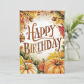 Mooie Maple Leaf Autumn Herfst Happy Birthday Kaart (Staand voorkant)